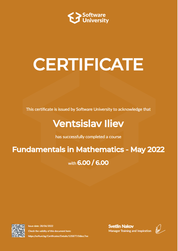 Fundamentals in Mathematics